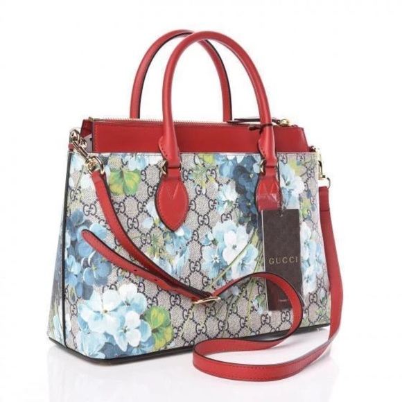 NWT Gucci Blue Blooms Satchel comes with strap - Picture 4 of 8
